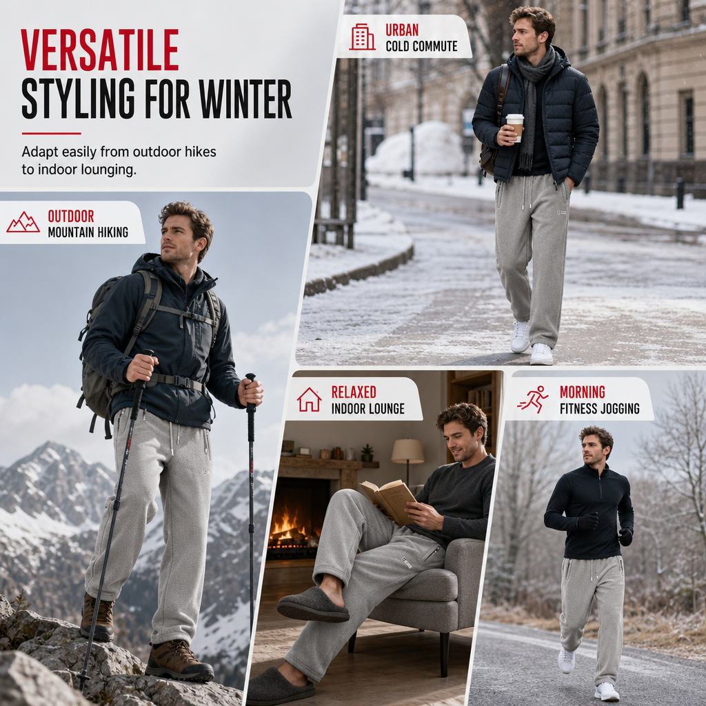 🔥 Fleece-Lined Warmth, Easy Movement | Unisex Thermal Pants