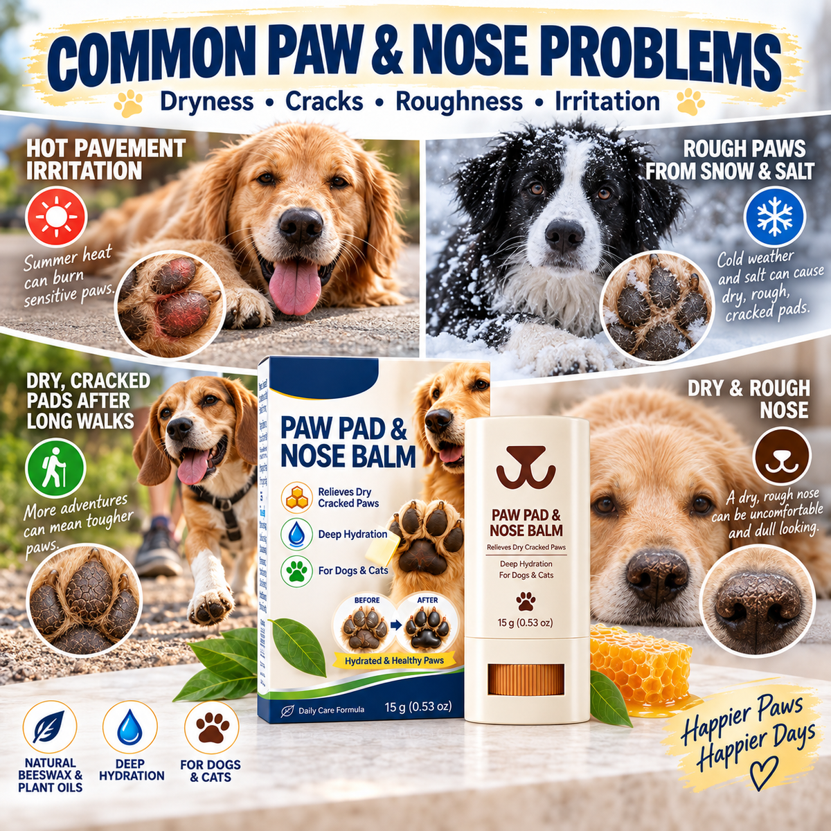 🐾✨Paw Pad Balm – Moisturizing & Repairing for Dogs & Cats