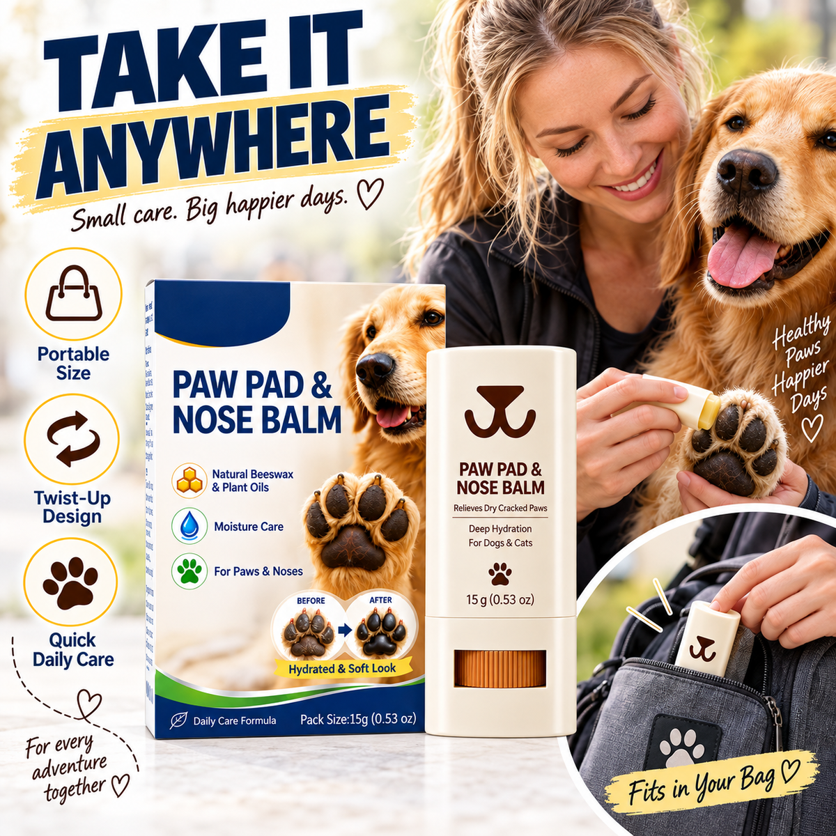 🐾✨Paw Pad Balm – Moisturizing & Repairing for Dogs & Cats