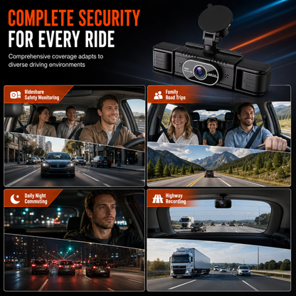 🚗📹F100 4-Lens Car Dash Cam 1080P HD – Infrared Night Vision & GPS Sync Recording