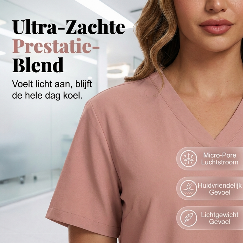🩺 Comfort voor elke werkdag ✨ Ademend Scrubspak voor Dames – Lichtgewicht, Comfortabel & Bewegingsvrijheid
