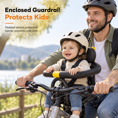 🚲👶Bicycle Child Seat with Backrest & Cushion – For Mountain Bikes, Safe & Comfortable Parent-Child Cycling