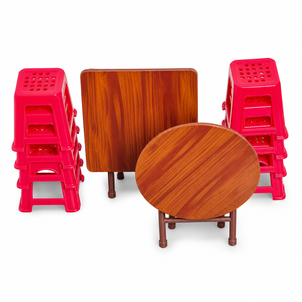 🏠 50% OFF! ✨ Miniature Folding Table & Chair Toy Set – Retro Wood-Grain Scale Models, Realistic Simulated Play Food & Space-Saving Foldable Design – Perfect Dollhouse Pretend Play for Kids 🍽️