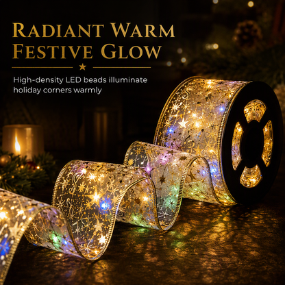 🎄✨Christmas Tree Ribbon String Lights – Festive Glow, Flexible Ribbon Design, Perfect Holiday Decor