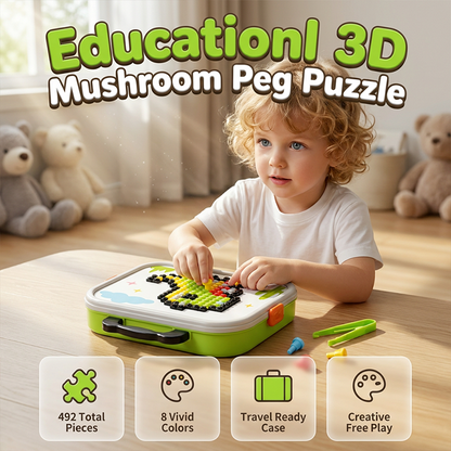 🍄🧩Creative 3D Mushroom Peg Puzzle – Fun, Educational & Hands-On Learning for Kids