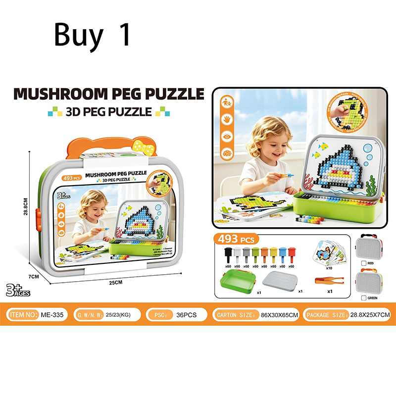 🍄🧩Creative 3D Mushroom Peg Puzzle – Fun, Educational & Hands-On Learning for Kids