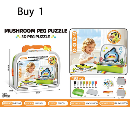 🍄🧩Creative 3D Mushroom Peg Puzzle – Fun, Educational & Hands-On Learning for Kids