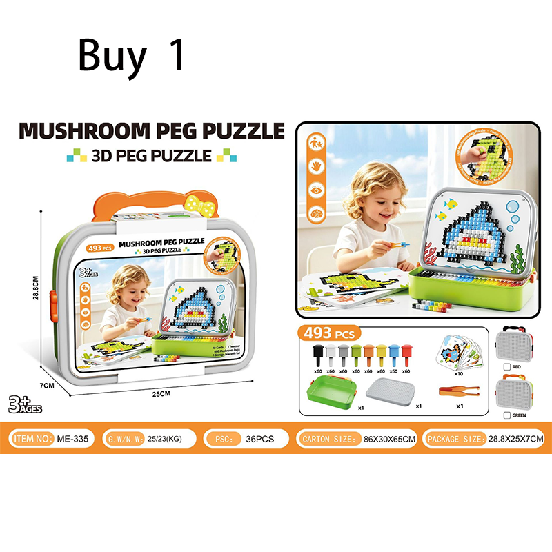 🍄🧩Creative 3D Mushroom Peg Puzzle – Fun, Educational & Hands-On Learning for Kids