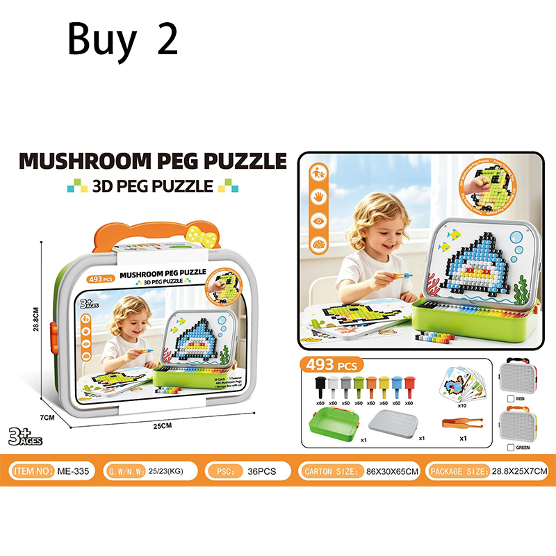 🍄🧩Creative 3D Mushroom Peg Puzzle – Fun, Educational & Hands-On Learning for Kids