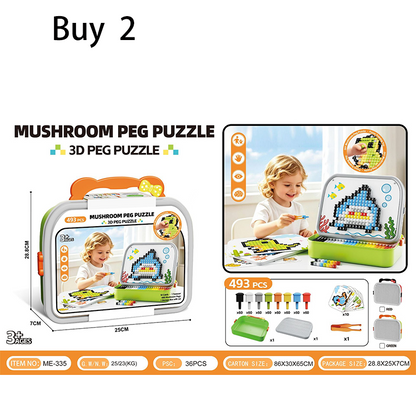🍄🧩Creative 3D Mushroom Peg Puzzle – Fun, Educational & Hands-On Learning for Kids