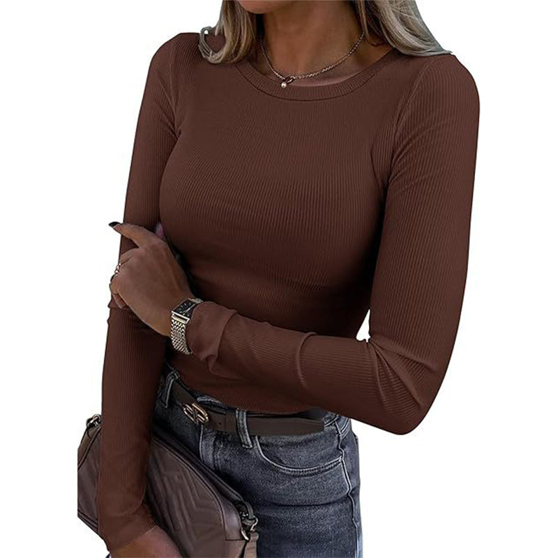 ⏳LAST DAY SALE ONLY￡11.99!!⭐🧶 Ribbed Texture, Easy Everyday Fit | Women's Classic Crew-Neck Knit Top