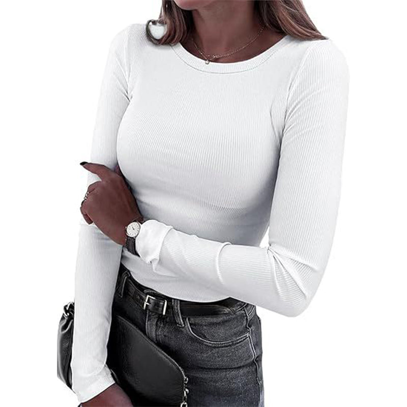 ⏳LAST DAY SALE ONLY￡11.99!!⭐🧶 Ribbed Texture, Easy Everyday Fit | Women's Classic Crew-Neck Knit Top