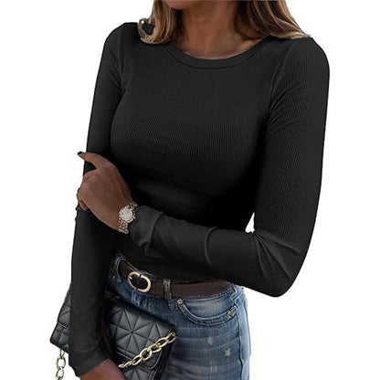 ⏳LAST DAY SALE ONLY￡11.99!!⭐🧶 Ribbed Texture, Easy Everyday Fit | Women's Classic Crew-Neck Knit Top