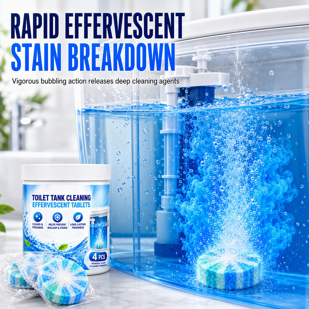 🚽✨Effervescent Toilet Bowl & Tank Cleaning Tablets – Fast-Acting, Deep Clean, Removes Stains & Odors