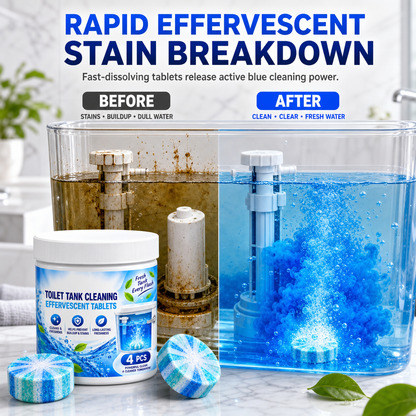 🚽✨Effervescent Toilet Bowl & Tank Cleaning Tablets – Fast-Acting, Deep Clean, Removes Stains & Odors