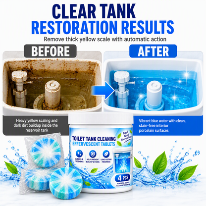 🚽✨Effervescent Toilet Bowl & Tank Cleaning Tablets – Fast-Acting, Deep Clean, Removes Stains & Odors