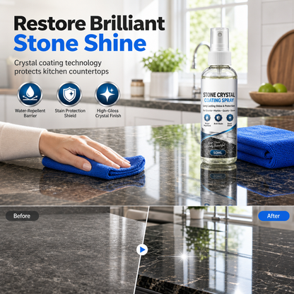 ✨🪨Stone Nanocrystal Plating Spray for Marble & Countertops – Restores Shine, Protects & Seals Surfaces