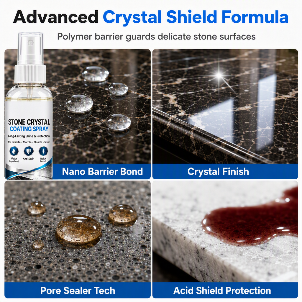 ✨🪨Stone Nanocrystal Plating Spray for Marble & Countertops – Restores Shine, Protects & Seals Surfaces