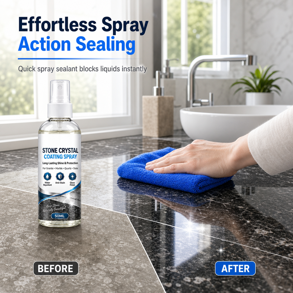 ✨🪨Stone Nanocrystal Plating Spray for Marble & Countertops – Restores Shine, Protects & Seals Surfaces