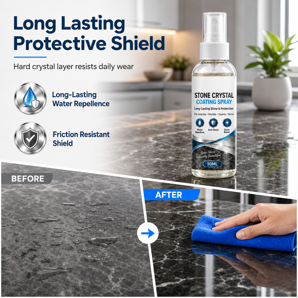 ✨🪨Stone Nanocrystal Plating Spray for Marble & Countertops – Restores Shine, Protects & Seals Surfaces