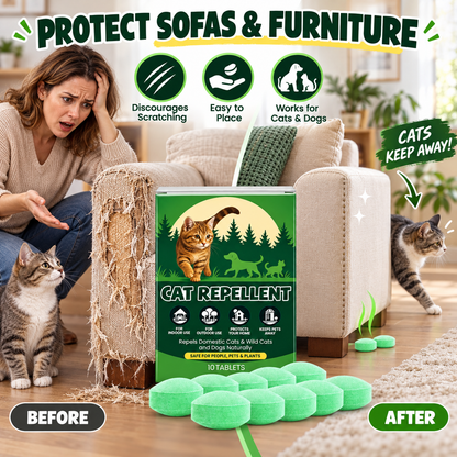 🌿🐱Safe Plant-Extract Cat Repellent Pills – Gentle Formula, Keeps Cats Away Naturally