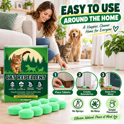 🌿🐱Safe Plant-Extract Cat Repellent Pills – Gentle Formula, Keeps Cats Away Naturally