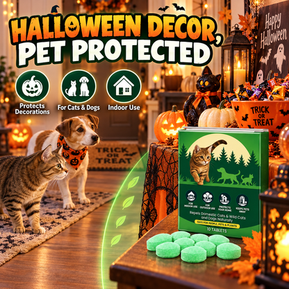 🌿🐱Safe Plant-Extract Cat Repellent Pills – Gentle Formula, Keeps Cats Away Naturally
