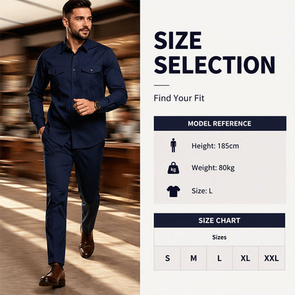 🎯 One Set, Instantly Put-Together | Men's Shirt & Pants 2-Piece Set