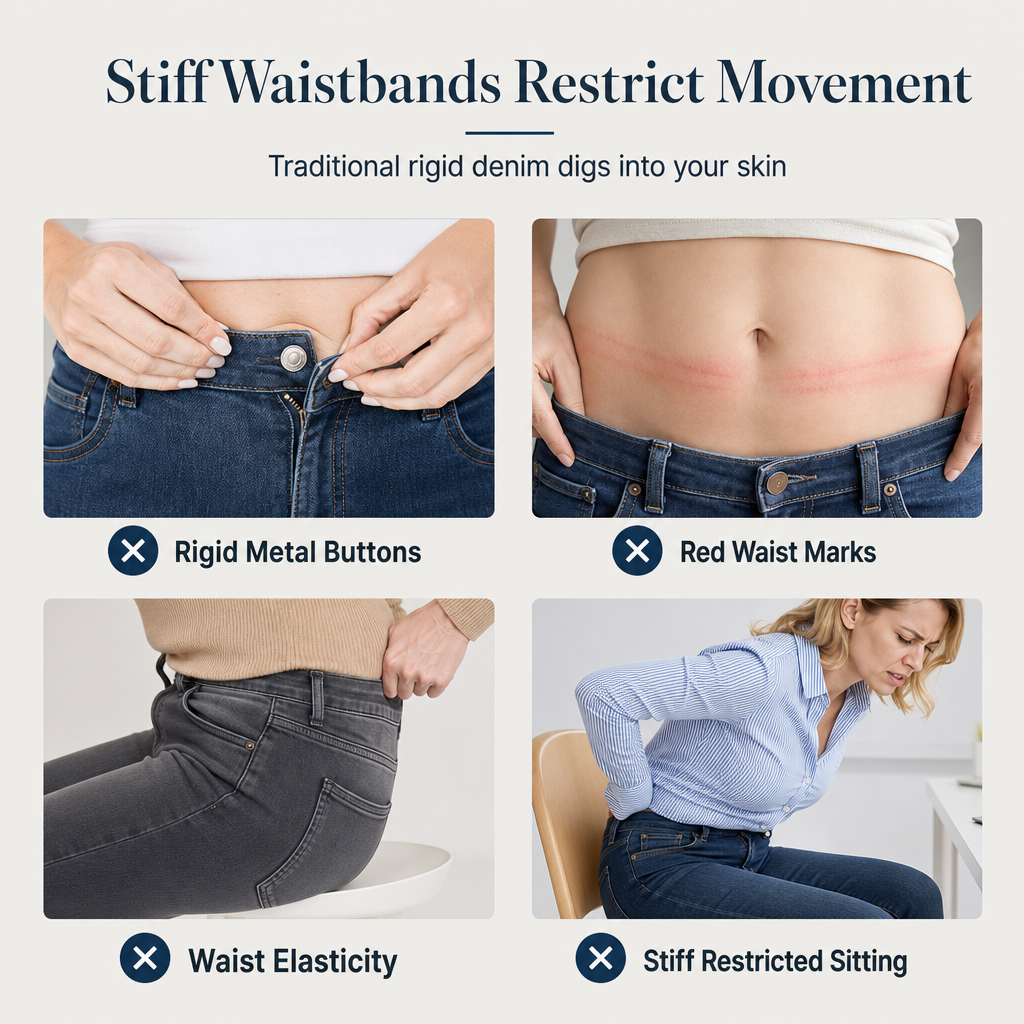👖 No Buttons, No Pinching | Women's Pull-On High-Rise Stretch Jeans
