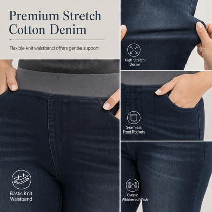 👖 No Buttons, No Pinching | Women's Pull-On High-Rise Stretch Jeans