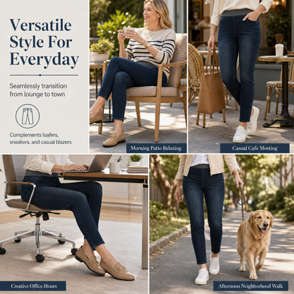 👖 No Buttons, No Pinching | Women's Pull-On High-Rise Stretch Jeans