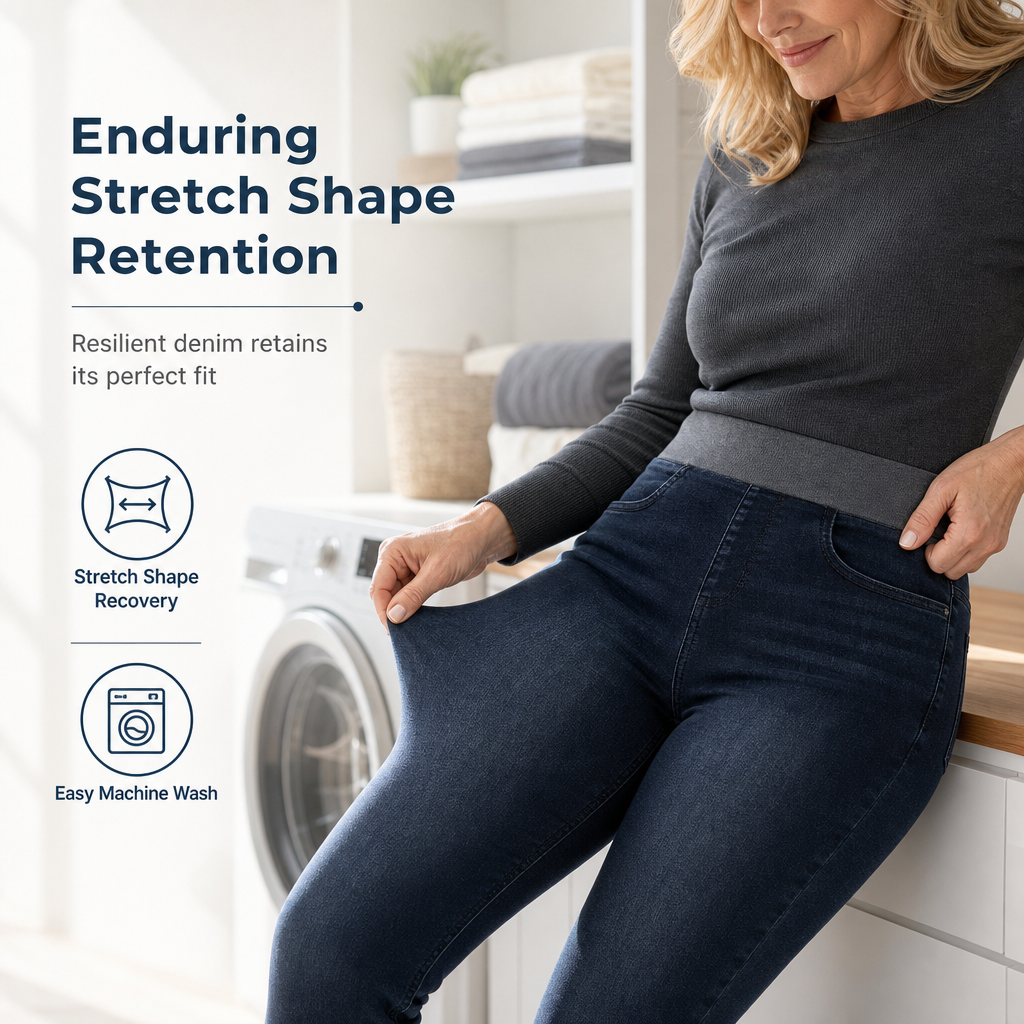 👖 No Buttons, No Pinching | Women's Pull-On High-Rise Stretch Jeans