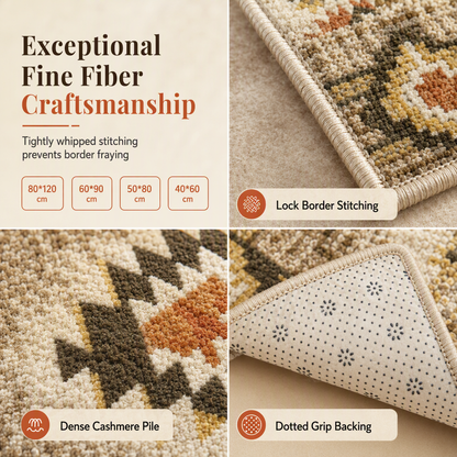 🛋️ Save 50%! 🧶 Bohemian Faux Cashmere Rug – Dust-resistant & easy-clean ✨