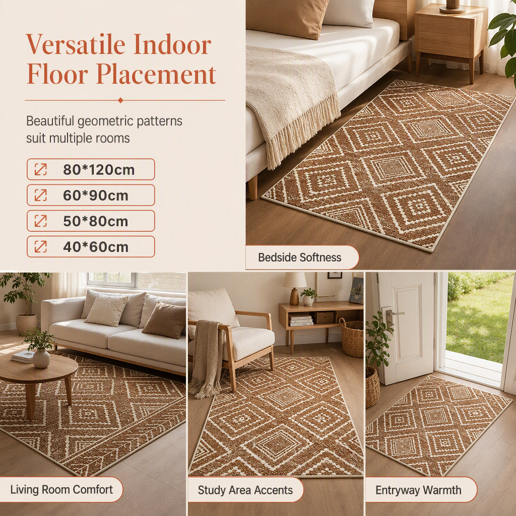🛋️ Save 50%! 🧶 Bohemian Faux Cashmere Rug – Dust-resistant & easy-clean ✨