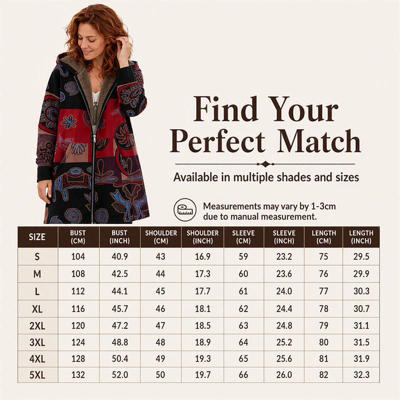 Vintage Leaf Print & Hooded — Women’s Coat 🍂🧥