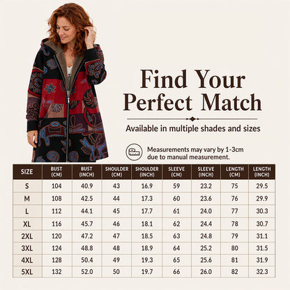 Vintage Leaf Print & Hooded — Women’s Coat 🍂🧥