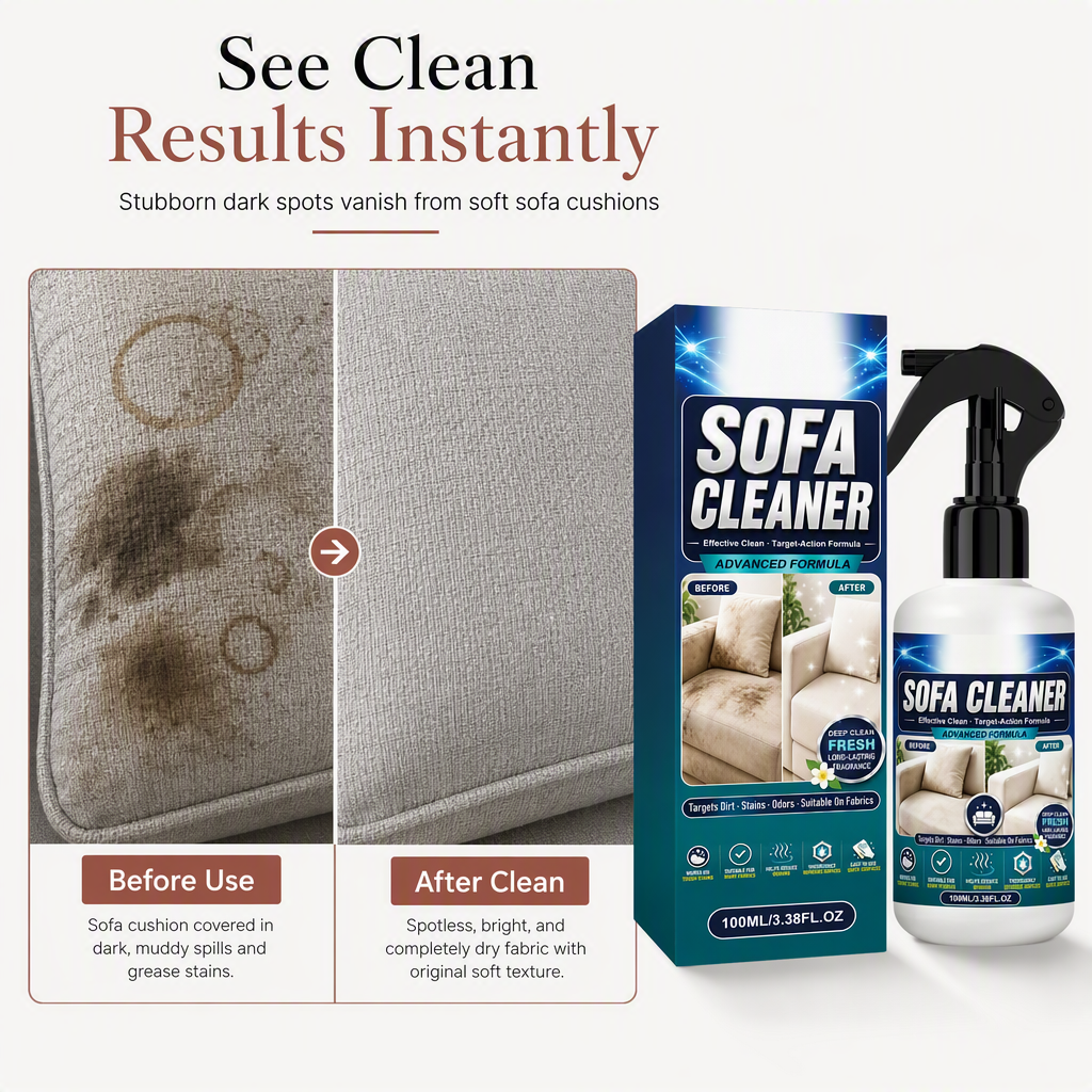 🛋️ Sofa Cleaner & Stain Remover: No-Rinse Foam, Lifts Deep Grime, Gentle pH Formula, 100ml