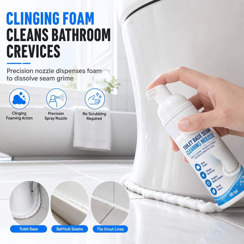 🚽💨Toilet Base Seam Cleaning Mousse – Foam, Deep Clean & Fresh