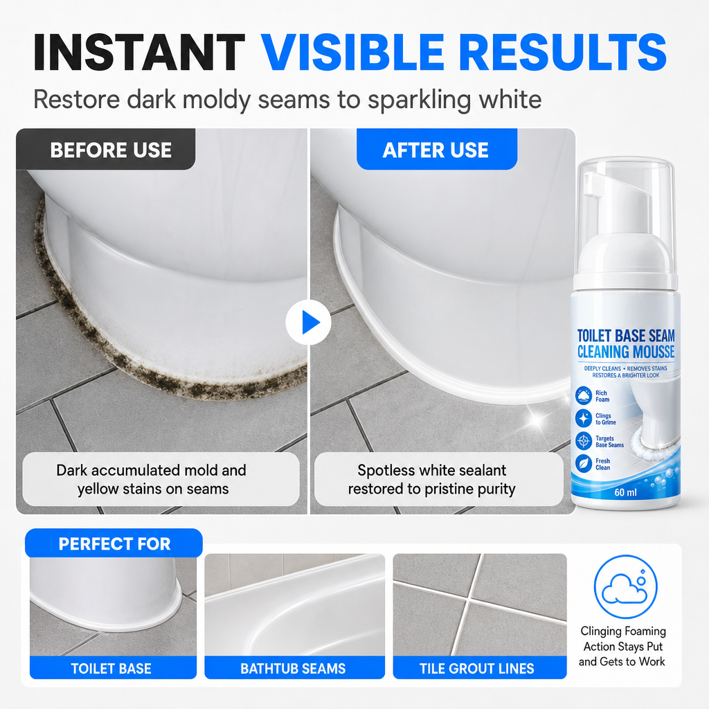 🚽💨Toilet Base Seam Cleaning Mousse – Foam, Deep Clean & Fresh