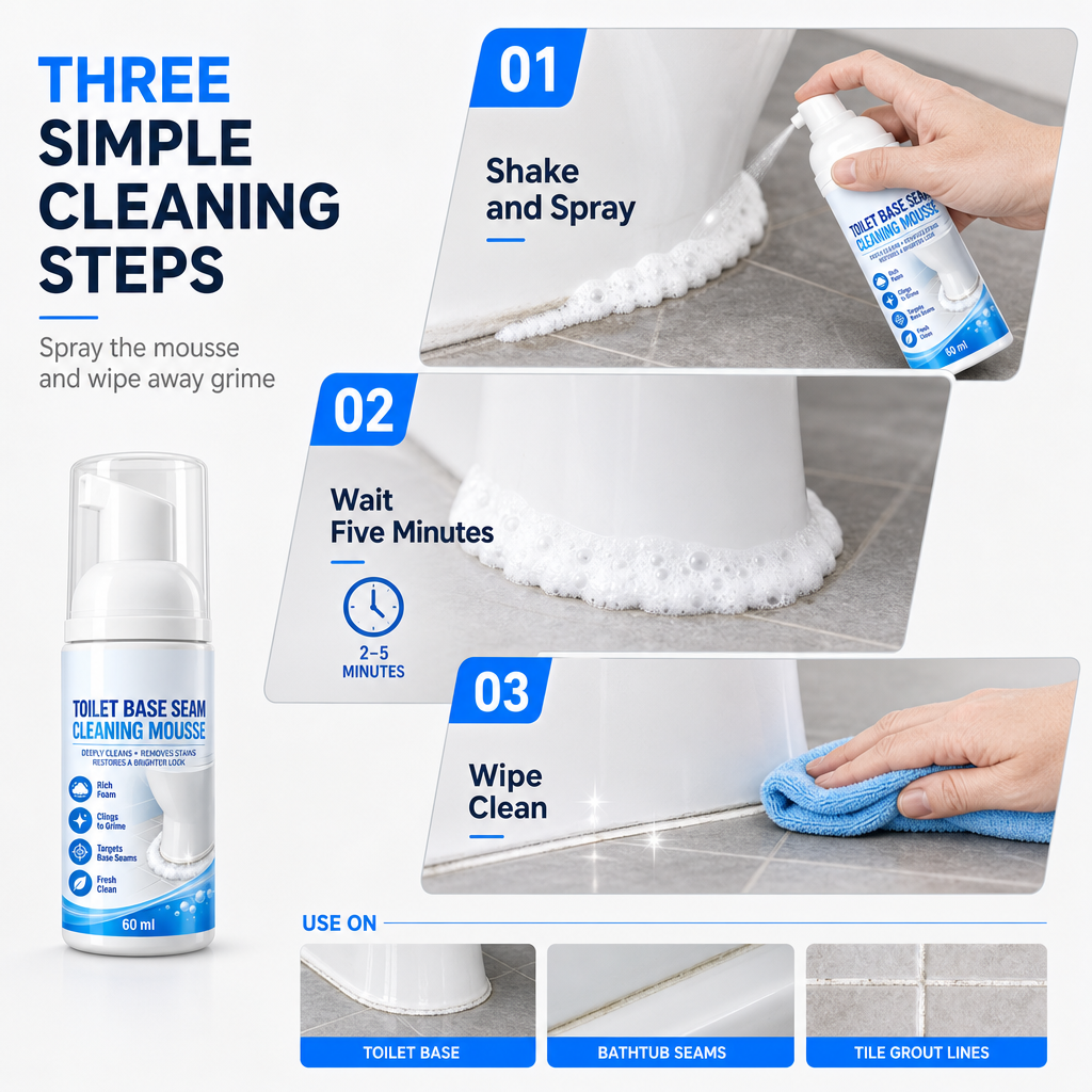 🚽💨Toilet Base Seam Cleaning Mousse – Foam, Deep Clean & Fresh