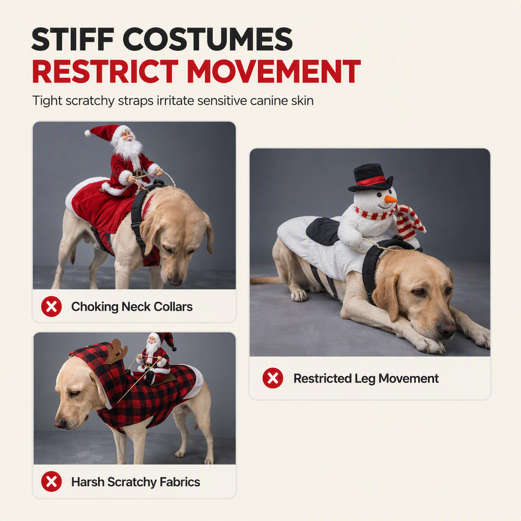 🎅50% OFF🎁 Dog Christmas Costume – Santa Riding Outfit with Adjustable Chest Strap, Pet Holiday Clothes for Small Medium Dogs🐕