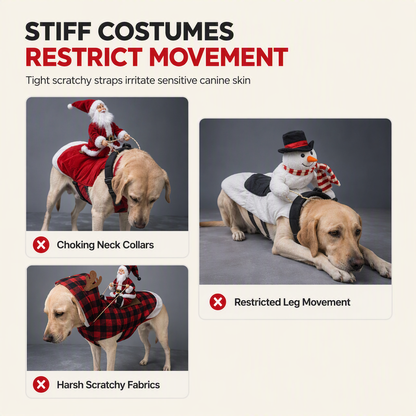 🎅50% OFF🎁 Dog Christmas Costume – Santa Riding Outfit with Adjustable Chest Strap, Pet Holiday Clothes for Small Medium Dogs🐕