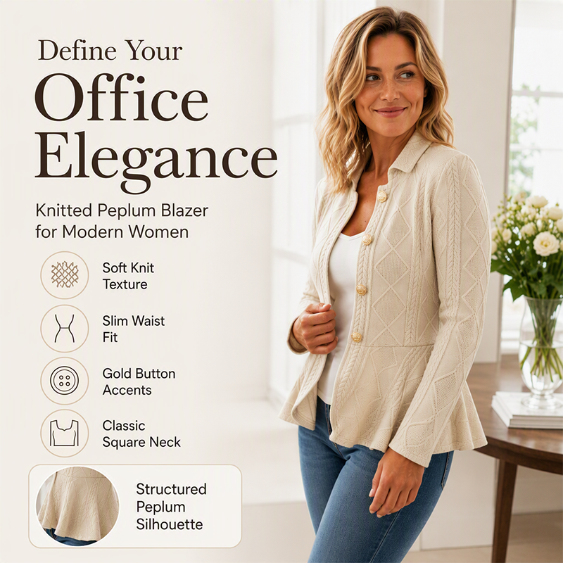 Women's Elegant Ruffled Peplum Blazer