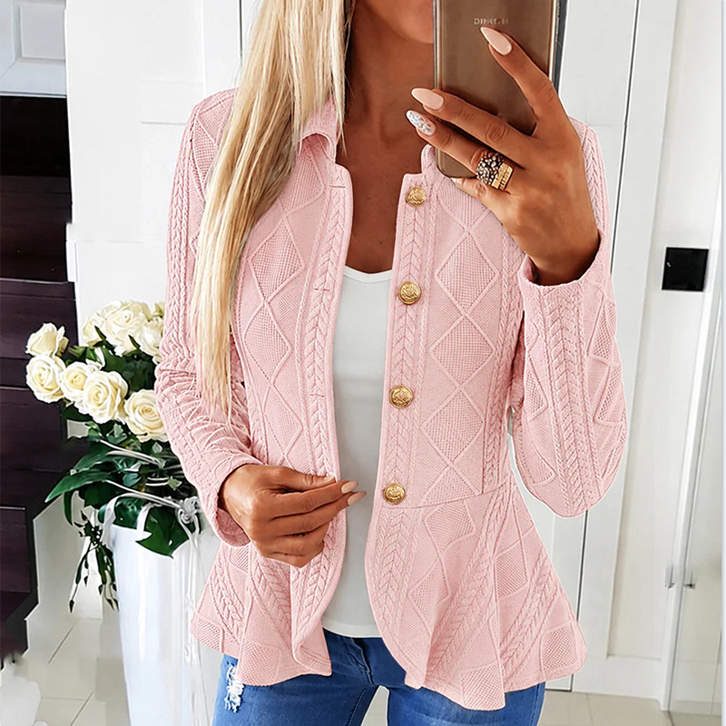 Women's Elegant Ruffled Peplum Blazer