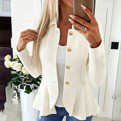 Women's Elegant Ruffled Peplum Blazer