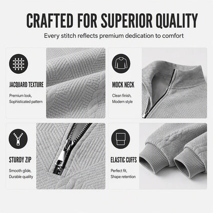 Men's Casual Jacquard Half-Zip Sweatshirt