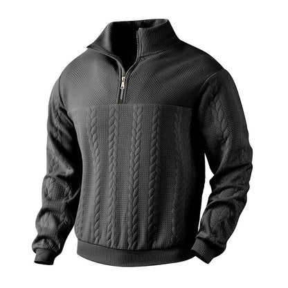 Men's Casual Jacquard Half-Zip Sweatshirt