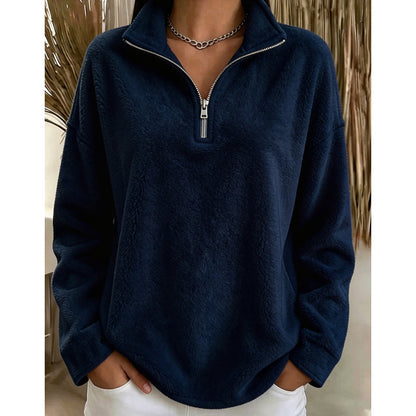 Women's Casual Cozy Quarter-Zip Sweatshirt