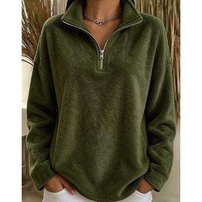 Women's Casual Cozy Quarter-Zip Sweatshirt