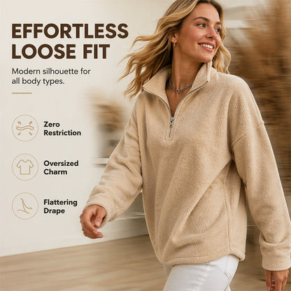 Women's Casual Cozy Quarter-Zip Sweatshirt